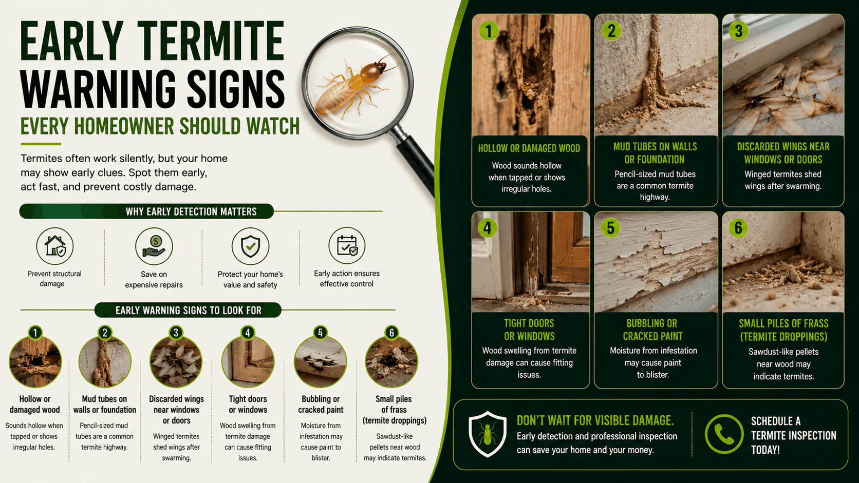 Early Termite Warning Signs Every Homeowner Should Watch