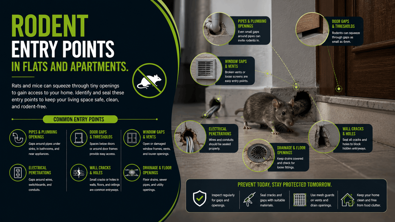 Rodent Entry Points in Flats and Apartments